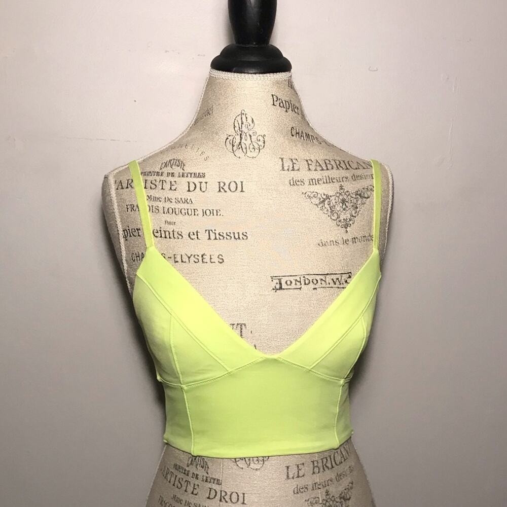 Victoria’s Secret neon lime green bustier bikini swim top XS hot summer Madonna